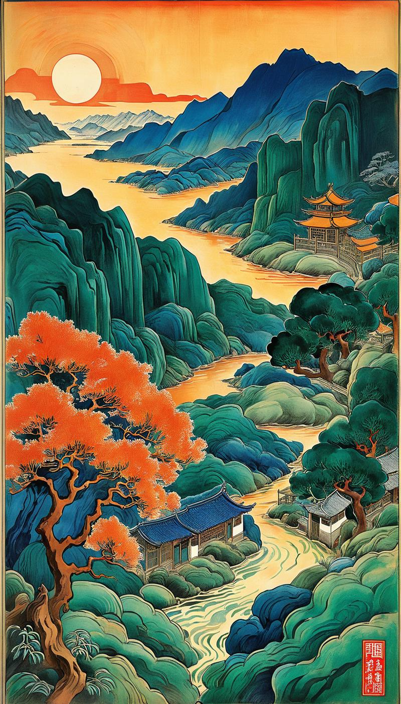 01618-2054190234-Chinese landscape painting,inspired by Wang Ximeng's landscape painting works Thousand Miles of Rivers and Mountains,_the inscri.png